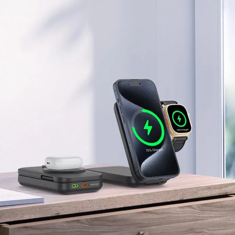 قیمت و خرید پاوربانک و شارژر وایرلس 15 وات دو کاره پاورولوژی مدل PPBCHA35